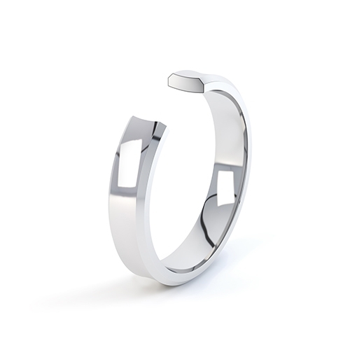Concave Wedding Ring Side View 