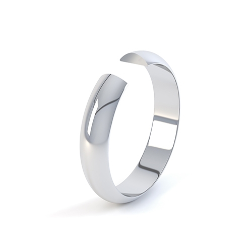 D Shape Profile Wedding Ring Side View 