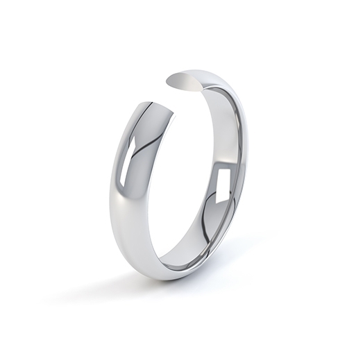 D Shape Court Wedding Band Side View